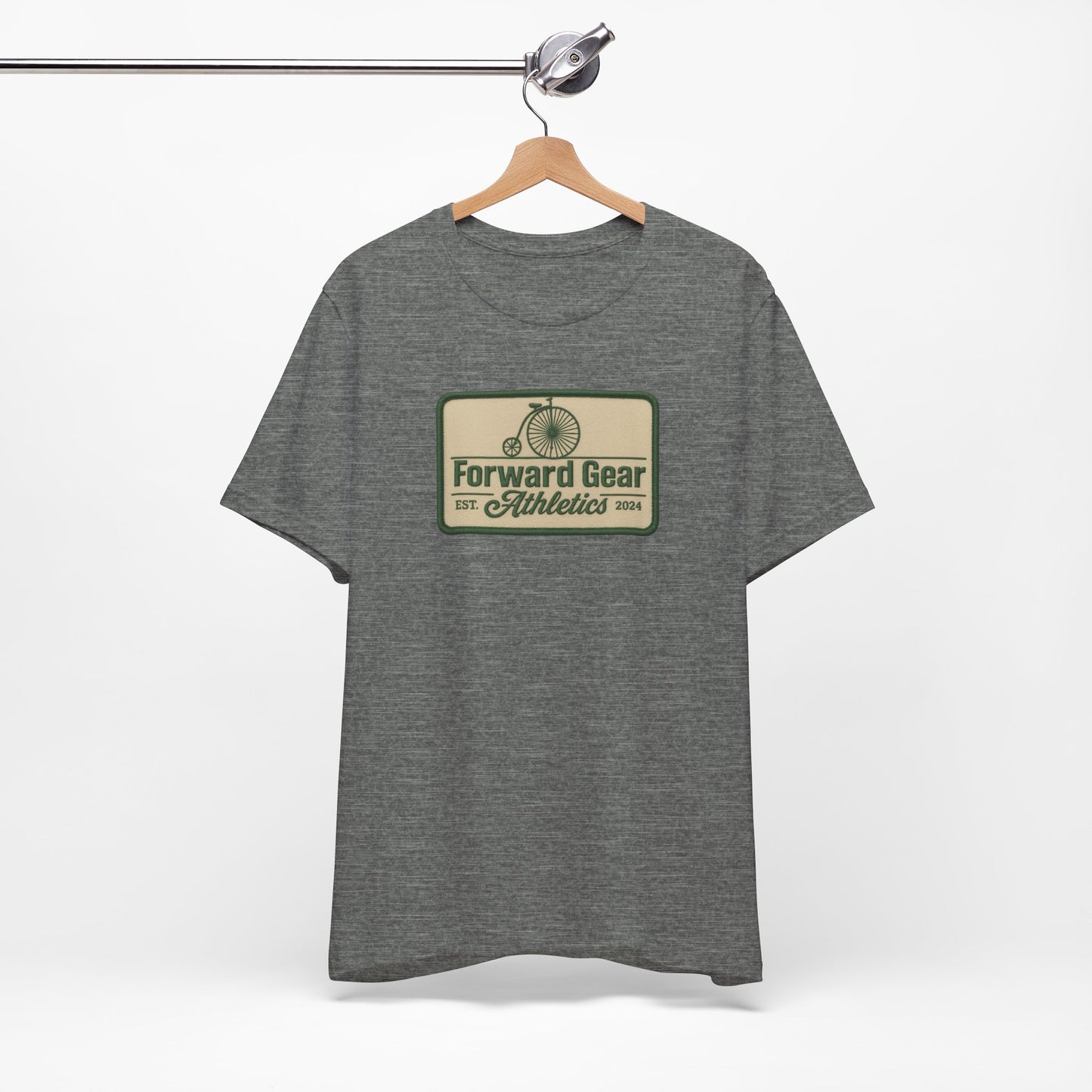 Vintage Bicycle Athletic Tee - Patchwork Design - Forward Gear Athletics