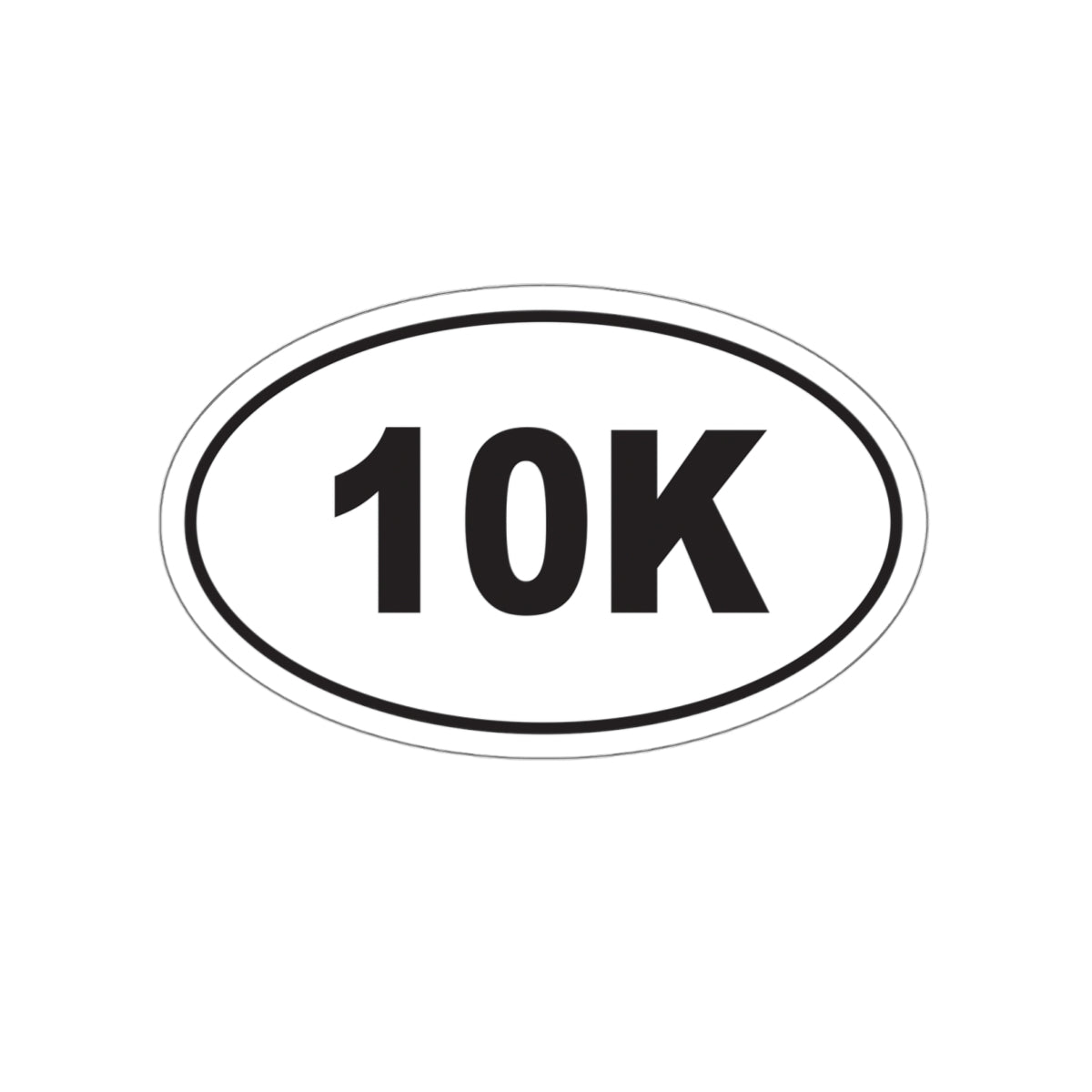 10K (6.2 mile) Distance Race - Oval Die - Cut Vinyl Stickers 5 x 3 - Forward Gear Athletics