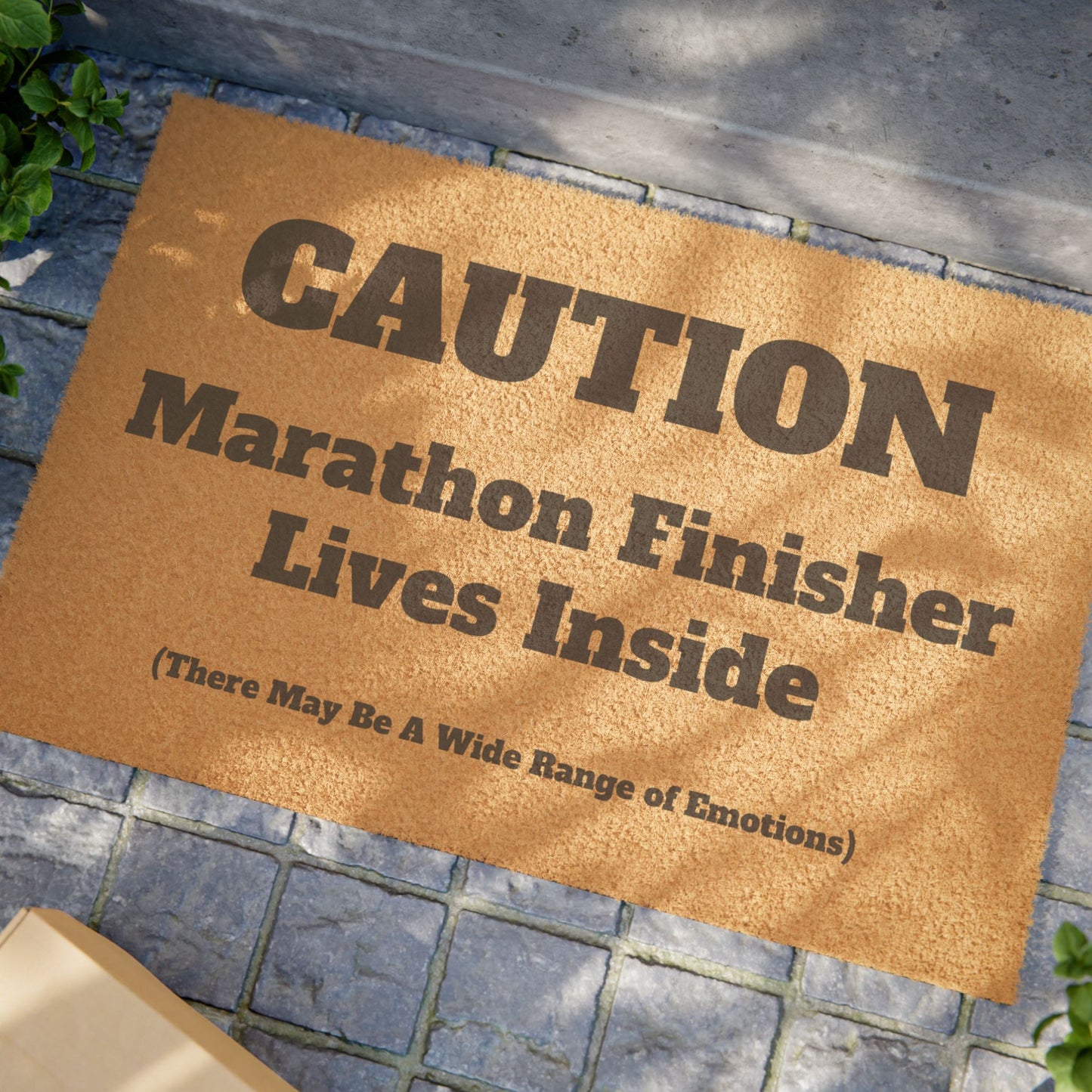 Caution - Marathon Finisher Lives Inside - Doormat