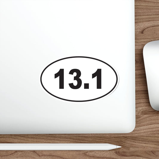 13.1 Half Marathon Distance - Oval Die - Cut Vinyl Stickers 5 x 3 - Forward Gear Athletics
