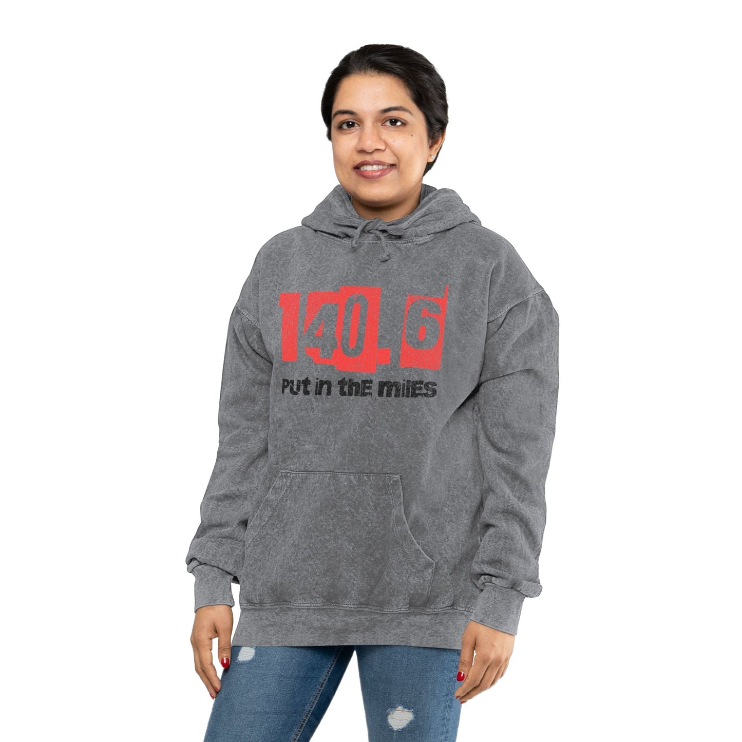 140.6 Put in the Miles - Unisex Mineral Wash Hoodie - Forward Gear Athletics