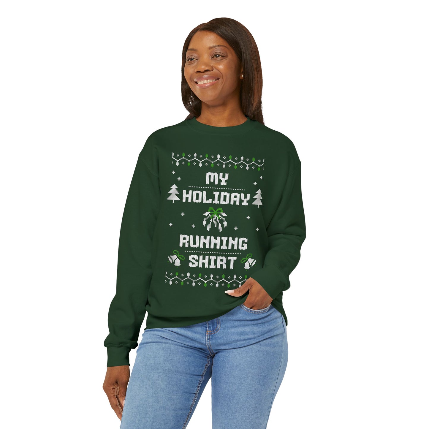 My Holiday Running Shirt - Unisex Crewneck Sweatshirt