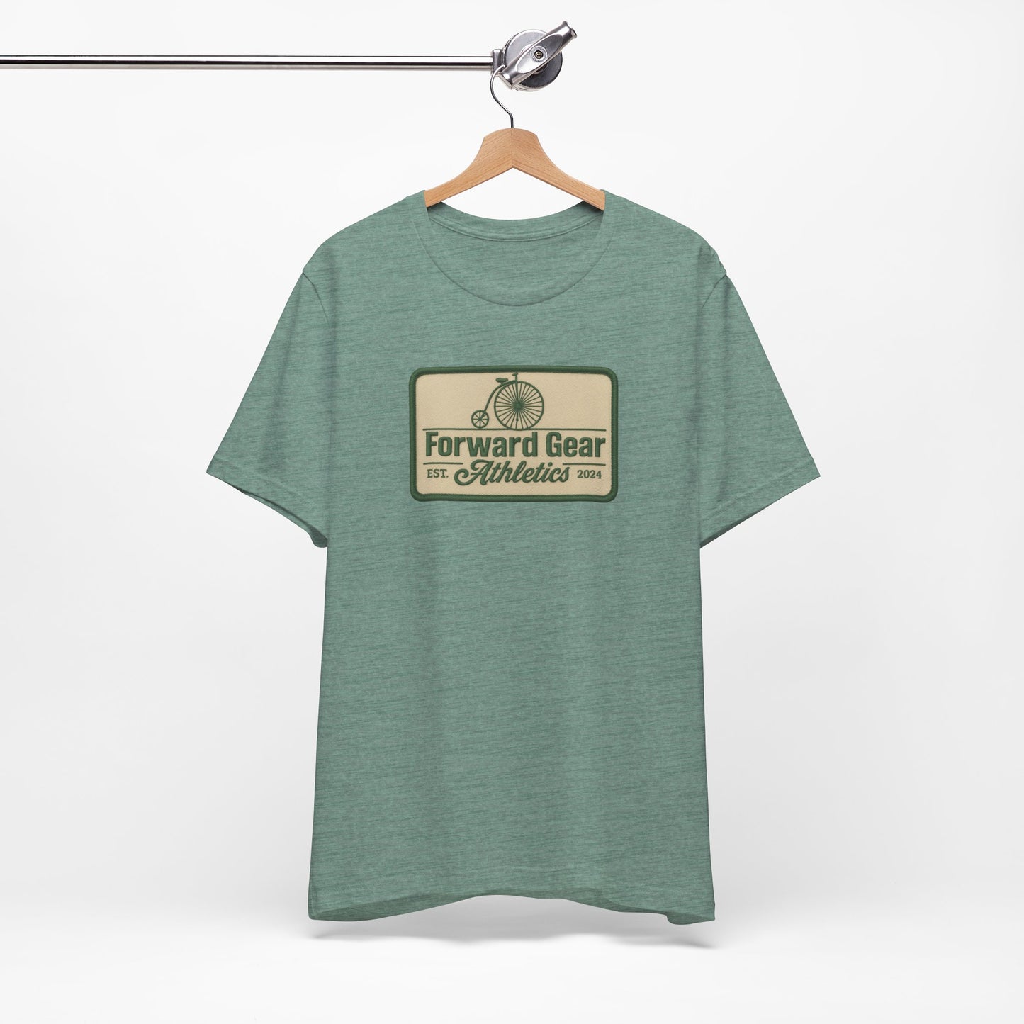 Vintage Bicycle Athletic Tee - Patchwork Design - Forward Gear Athletics