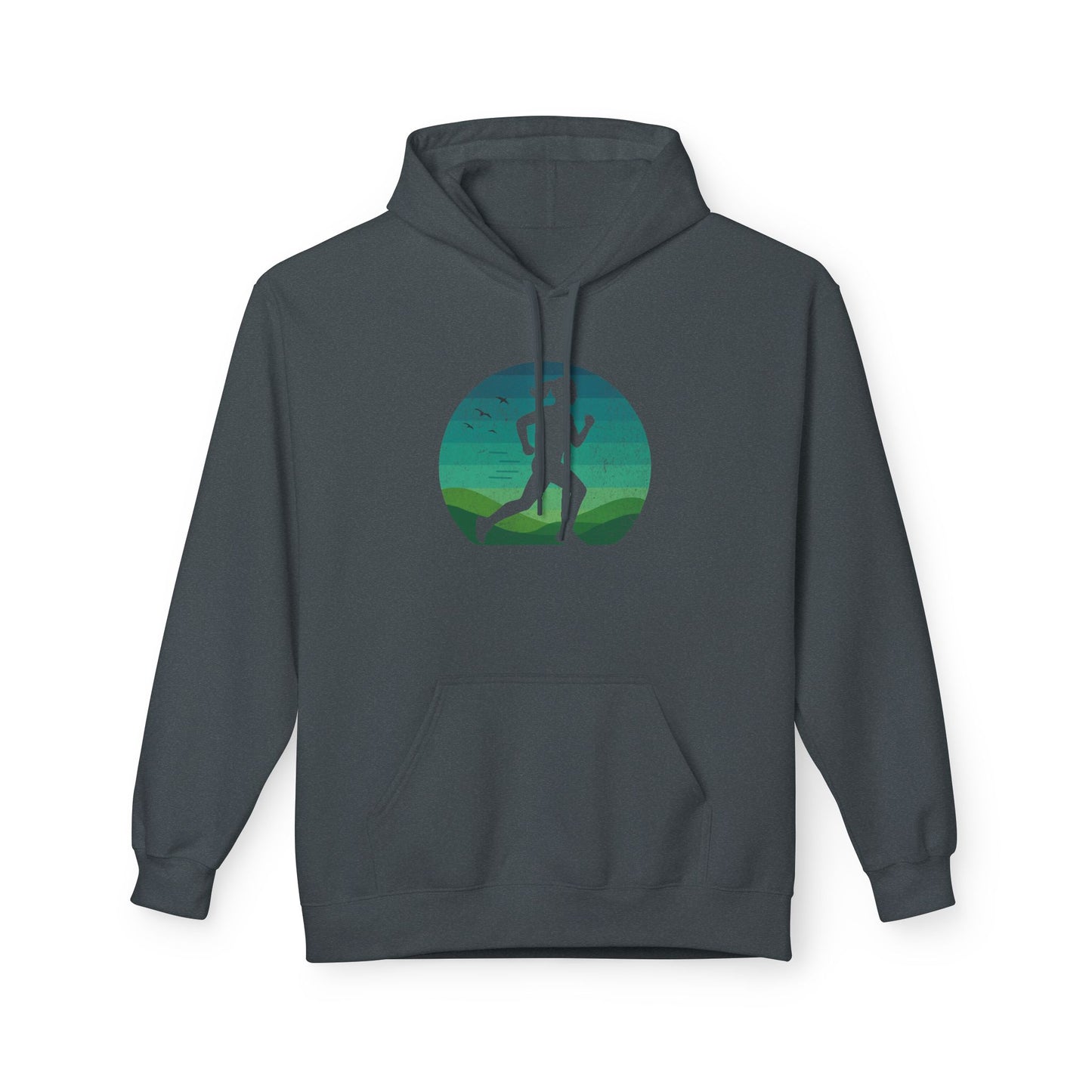Woman Running Silhouette - Unisex Fleece Hoodie