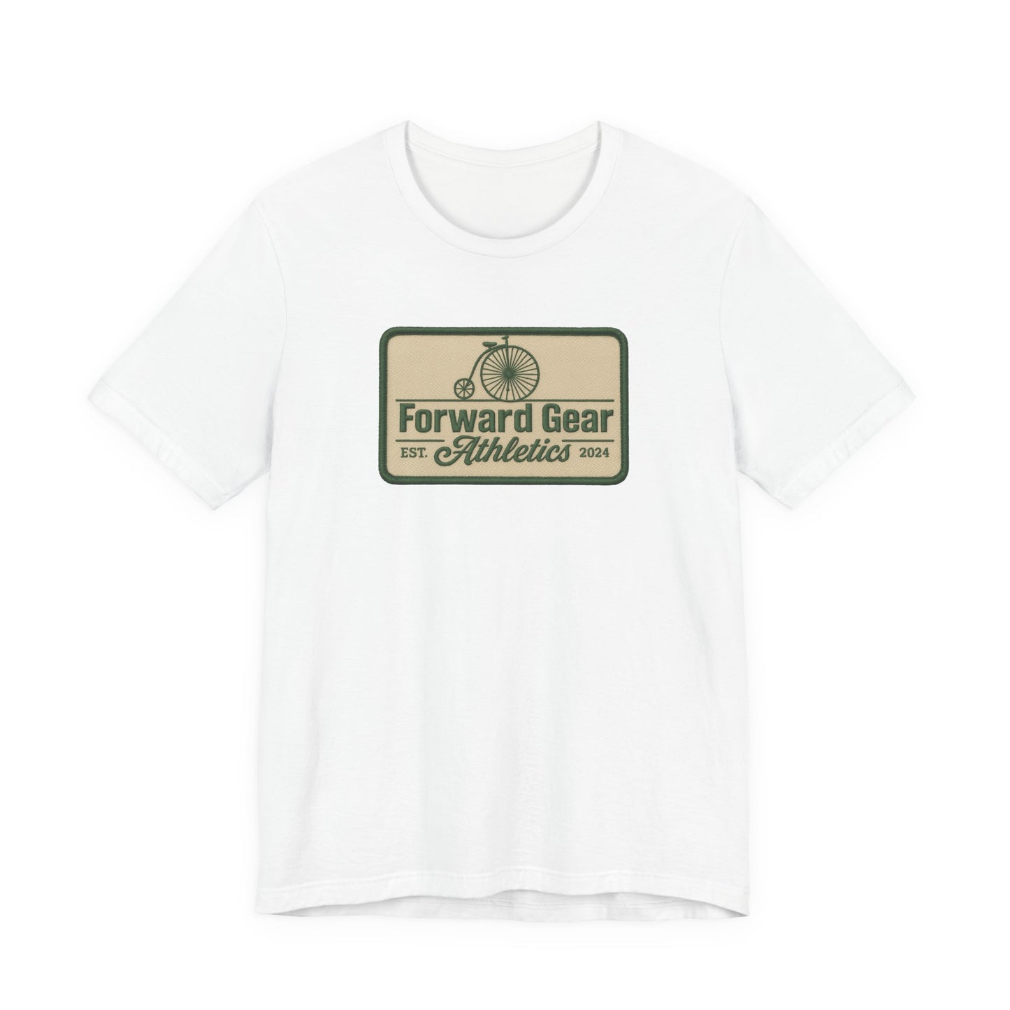 Vintage Bicycle Athletic Tee - Patchwork Design - Forward Gear Athletics