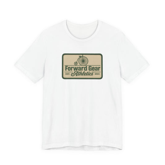 Vintage Bicycle Athletic Tee - Patchwork Design - Forward Gear Athletics