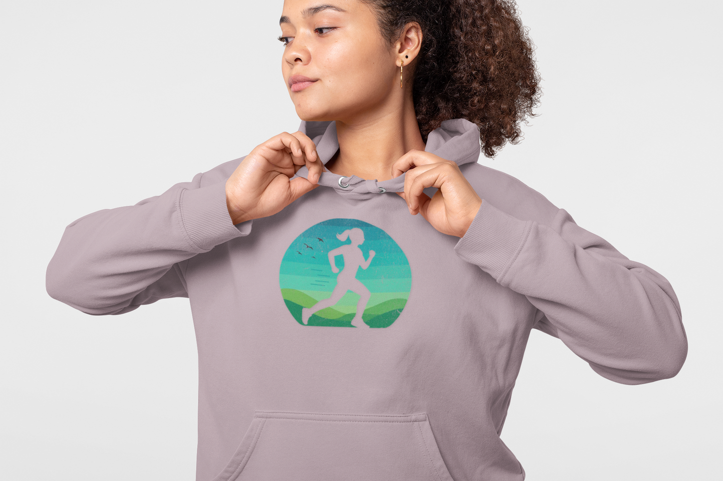 Woman Running Silhouette - Unisex Fleece Hoodie