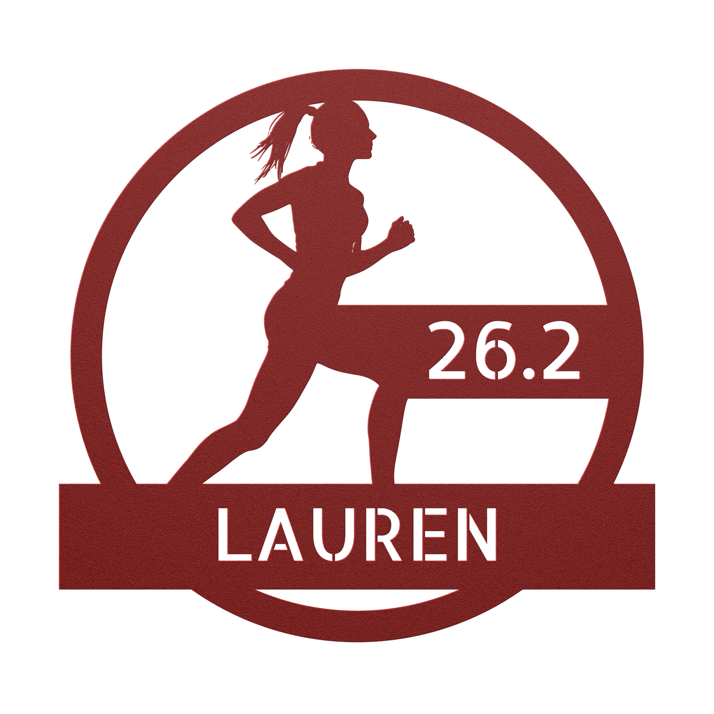 Customizable Female Runner - Metal Die-Cut Wall Art