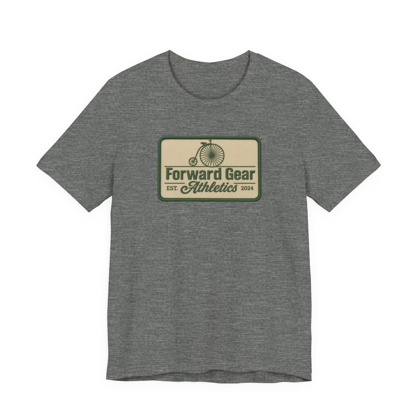 Vintage Bicycle Athletic Tee - Patchwork Design - Forward Gear Athletics