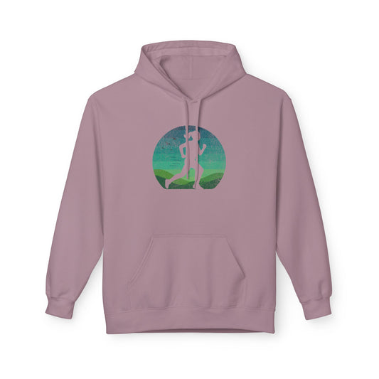 Woman Running Silhouette - Unisex Fleece Hoodie