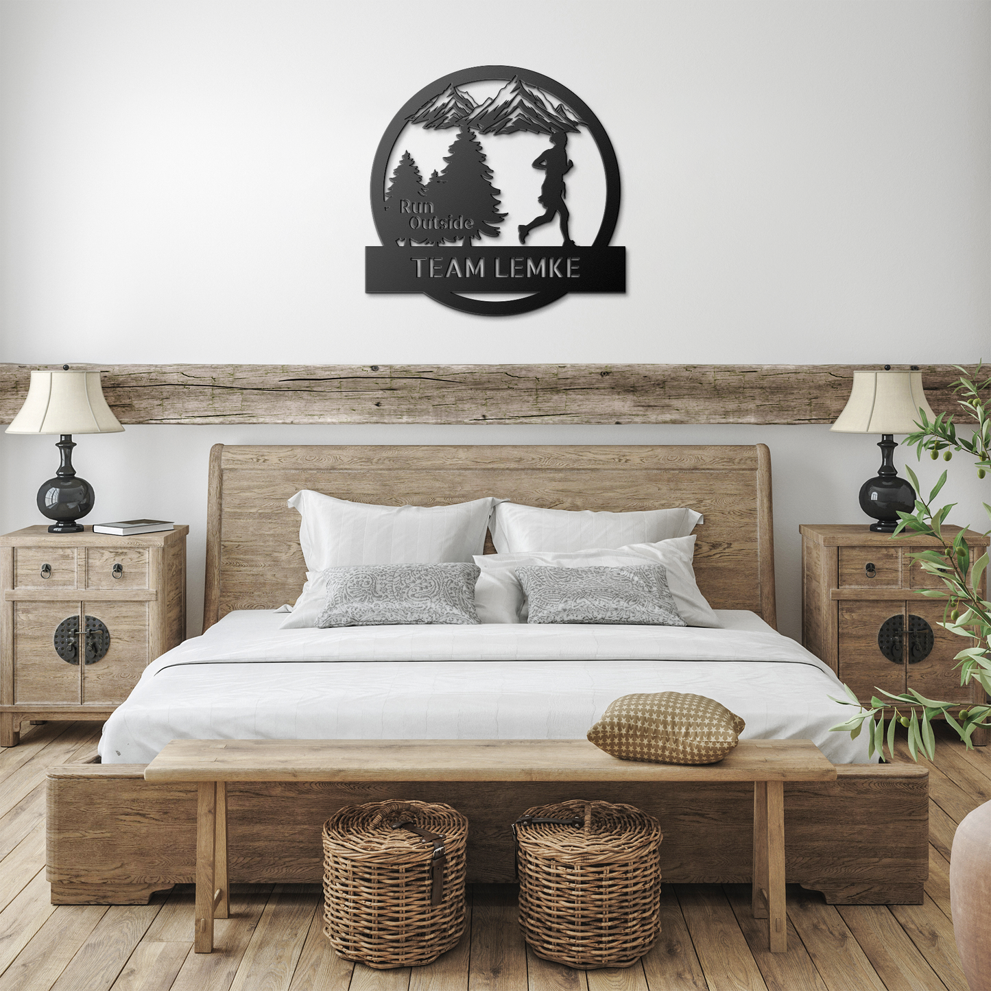 Customized Run Outside - Female Runner - Die-Cut Metal Signs