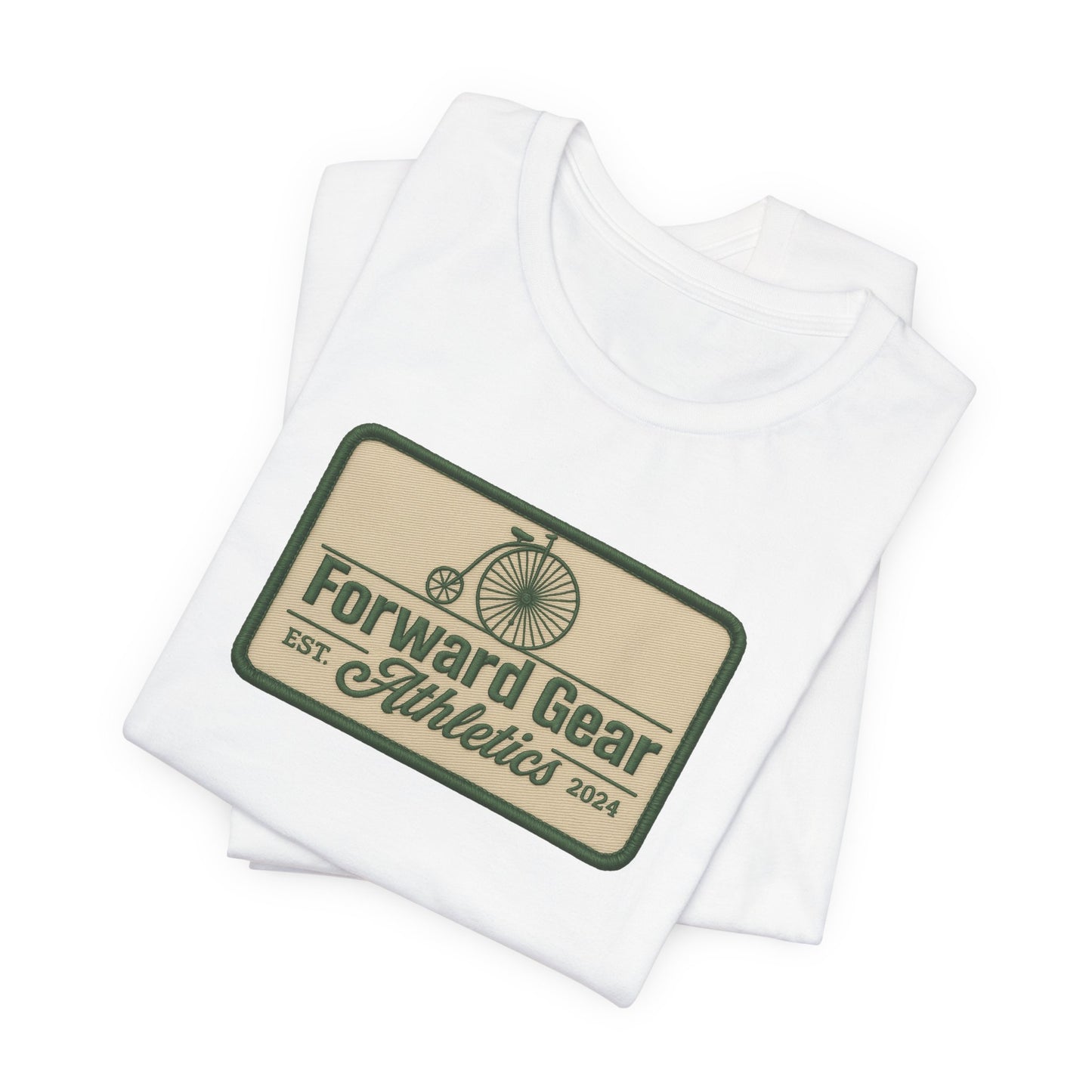 Vintage Bicycle Athletic Tee - Patchwork Design - Forward Gear Athletics