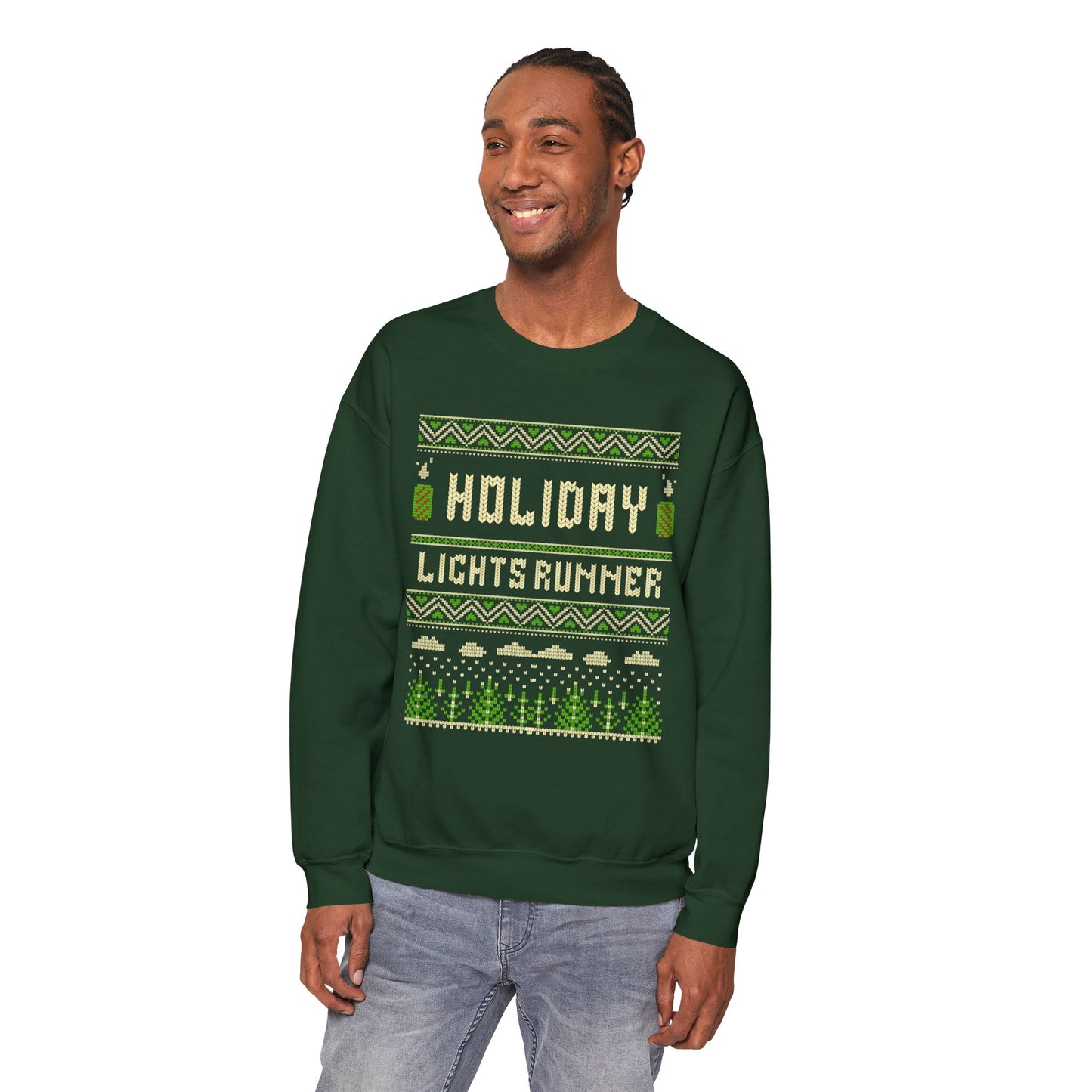 Holiday Lights Runner - Unisex Crewneck Sweatshirt