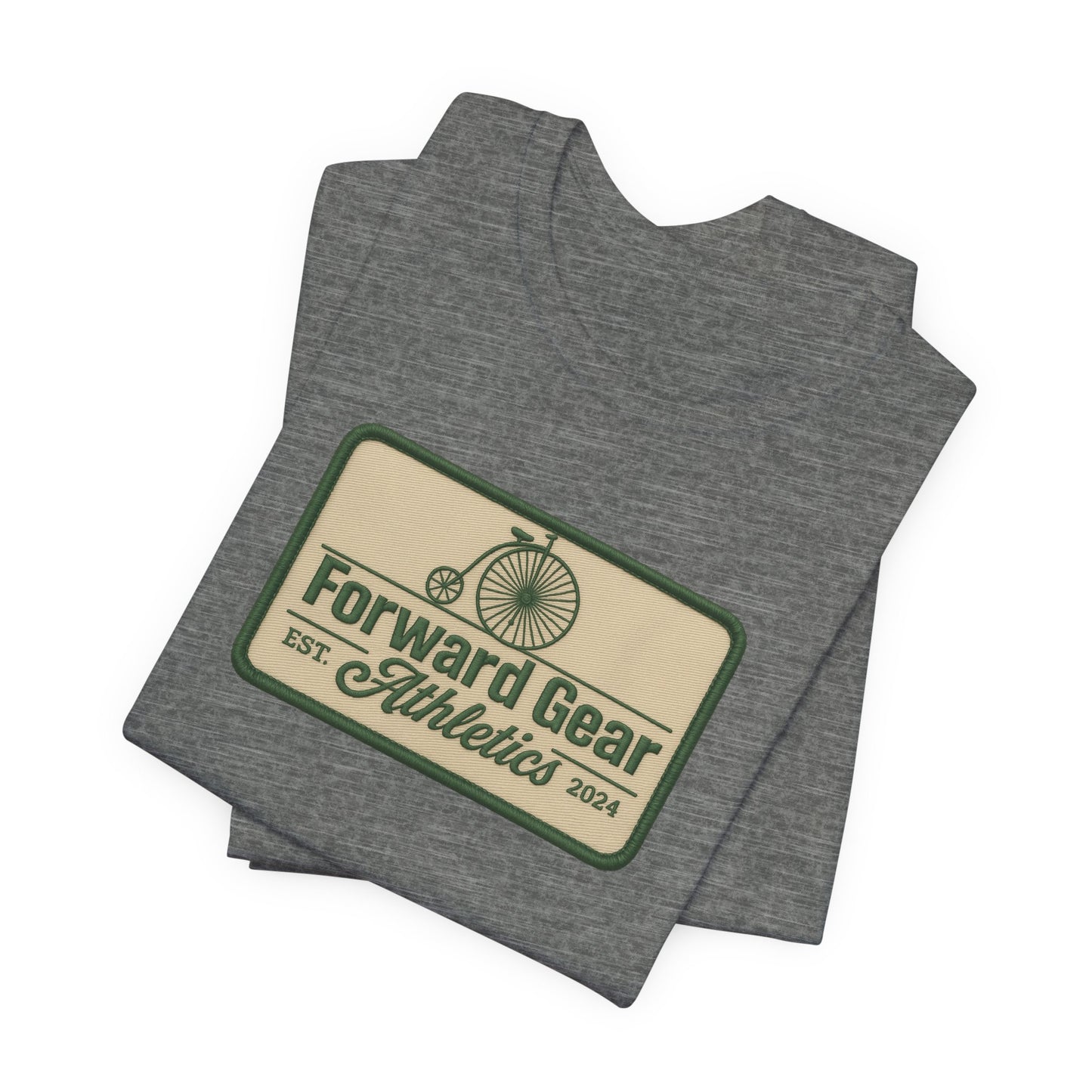Vintage Bicycle Athletic Tee - Patchwork Design - Forward Gear Athletics