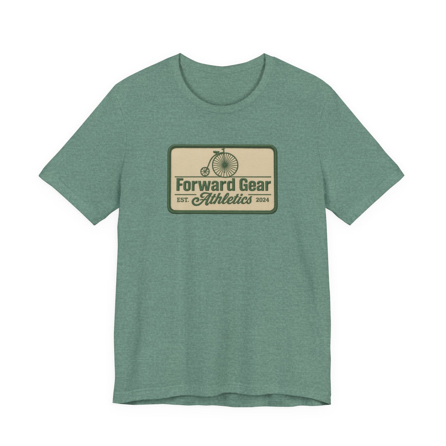 Vintage Bicycle Athletic Tee - Patchwork Design - Forward Gear Athletics