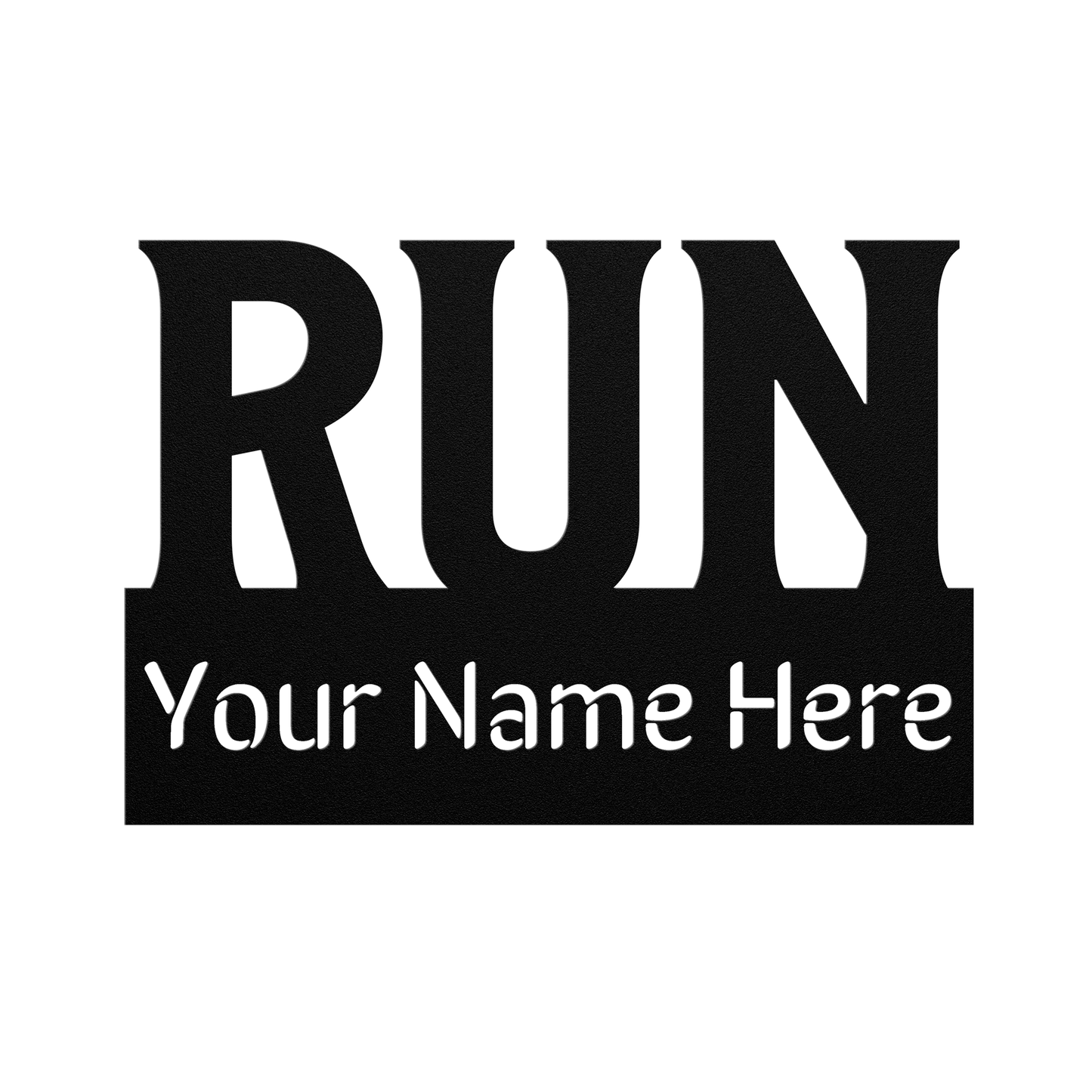 Custom Name - RUN - Die-Cut Metal Sign