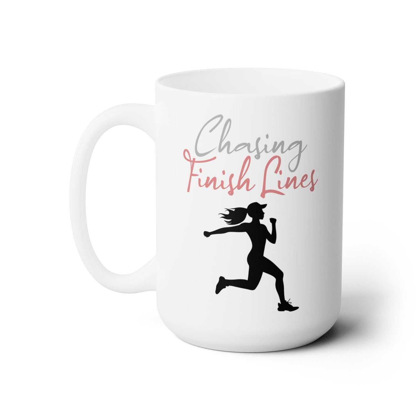 Chasing Finish Lines - Female Runner - Ceramic Mug 15oz - Forward Gear Athletics