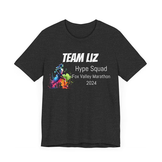 Customized Race Support Crew T-Shirt - 3 Personalization Fields: Name, Race, and Year - Hype Squad Watercolor Girl - Unisex - Forward Gear Athletics