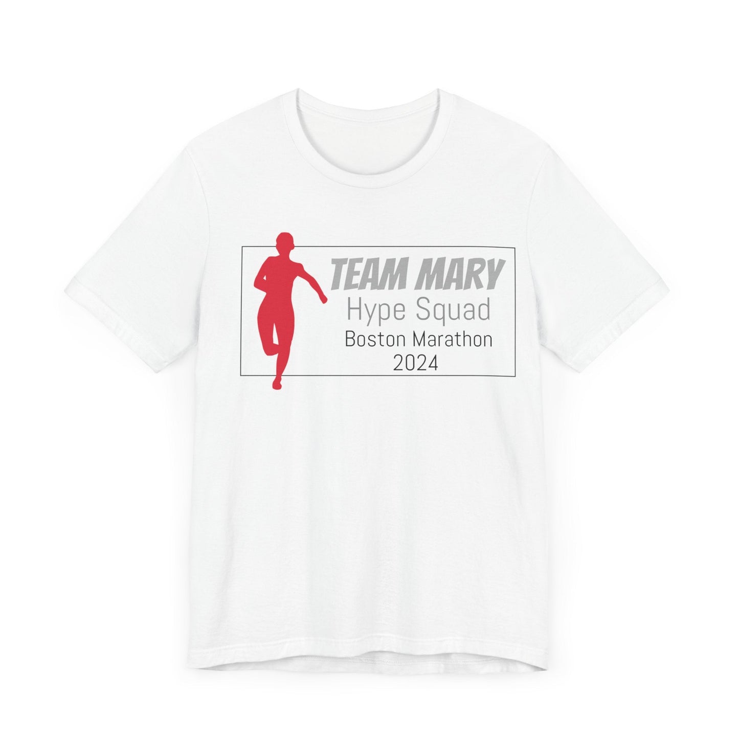Customized Race Support Crew T-Shirt - 3 Personalization Fields: Name, Race, and Year - Runner Girl Hype Squad - Unisex - Forward Gear Athletics