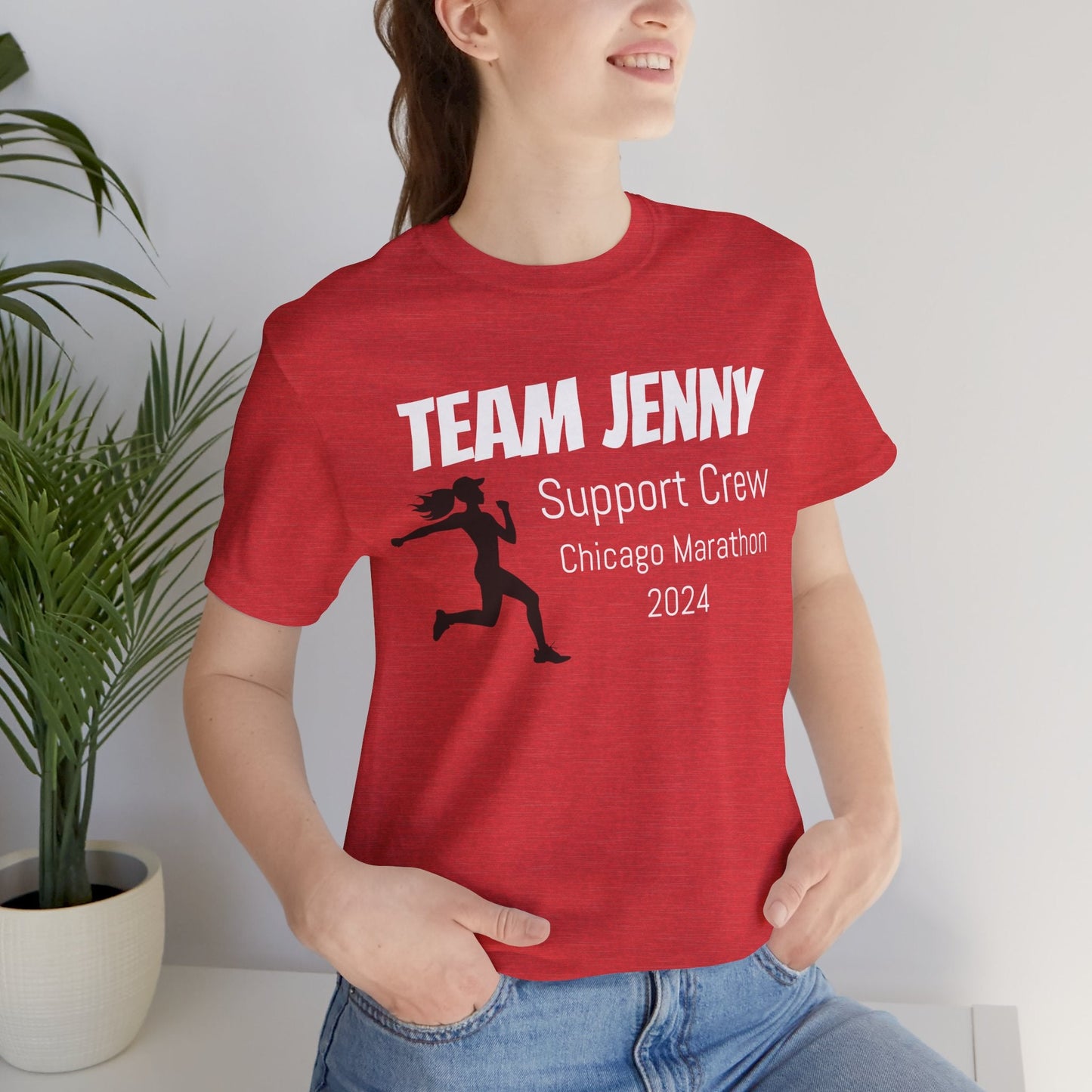 Customized Race Support Crew T-Shirt - 3 Personalization Fields: Name, Race, and Year - Runner Girl - Unisex - Forward Gear Athletics