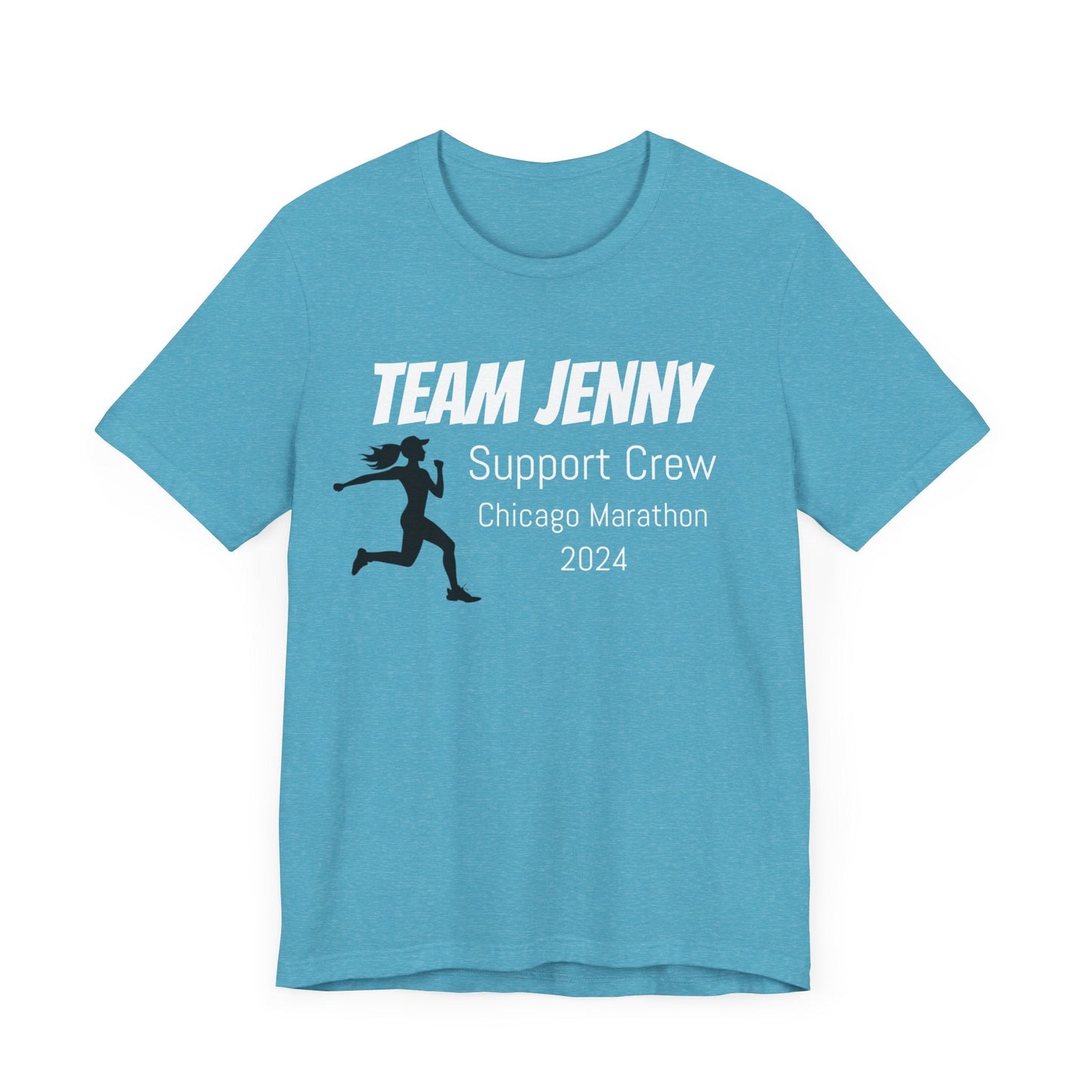 Customized Race Support Crew T-Shirt - 3 Personalization Fields: Name, Race, and Year - Runner Girl - Unisex - Forward Gear Athletics