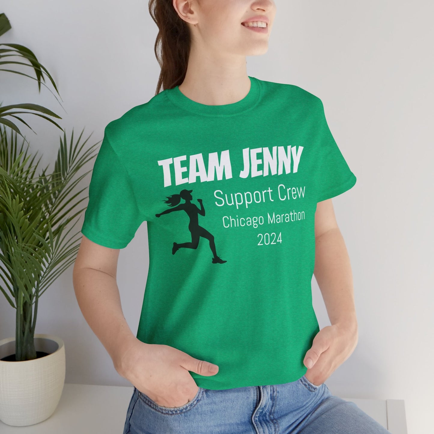 Customized Race Support Crew T-Shirt - 3 Personalization Fields: Name, Race, and Year - Runner Girl - Unisex - Forward Gear Athletics