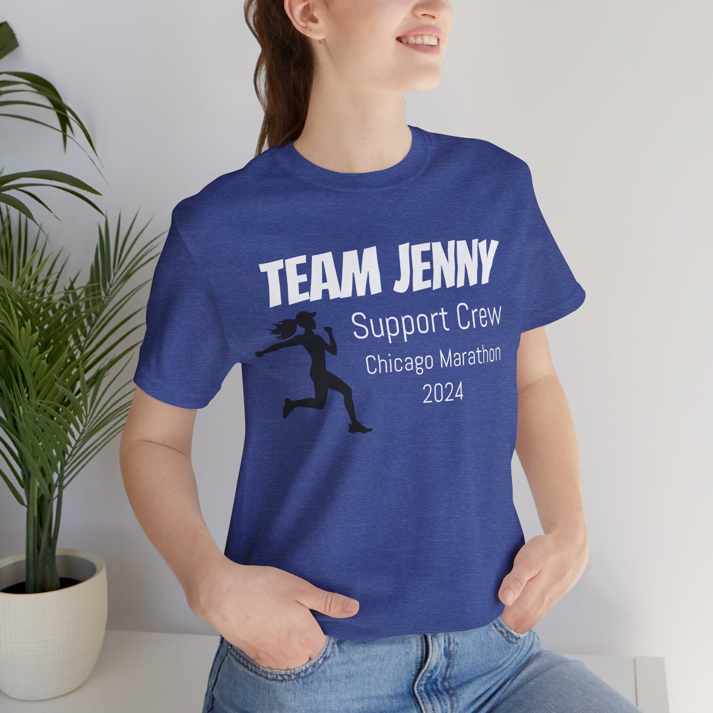 Customized Race Support Crew T-Shirt - 3 Personalization Fields: Name, Race, and Year - Runner Girl - Unisex - Forward Gear Athletics