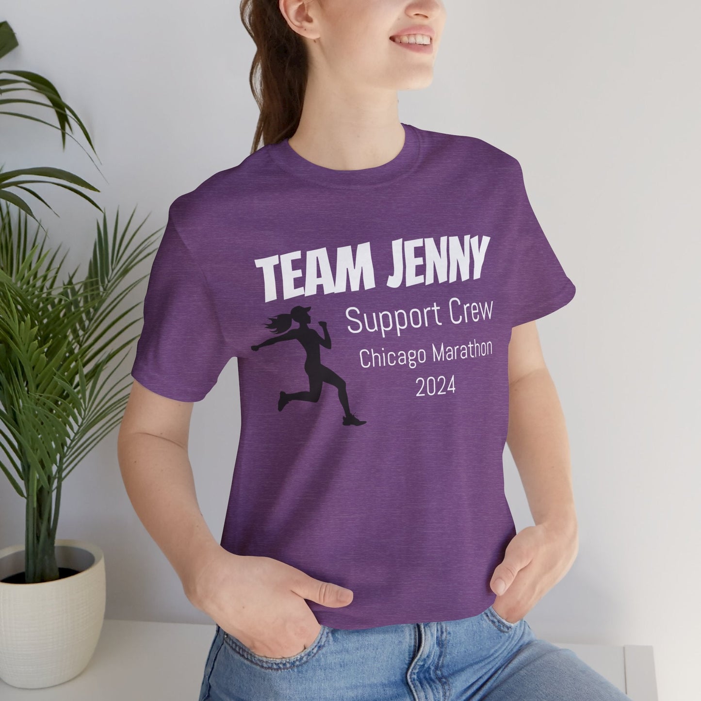 Customized Race Support Crew T-Shirt - 3 Personalization Fields: Name, Race, and Year - Runner Girl - Unisex - Forward Gear Athletics