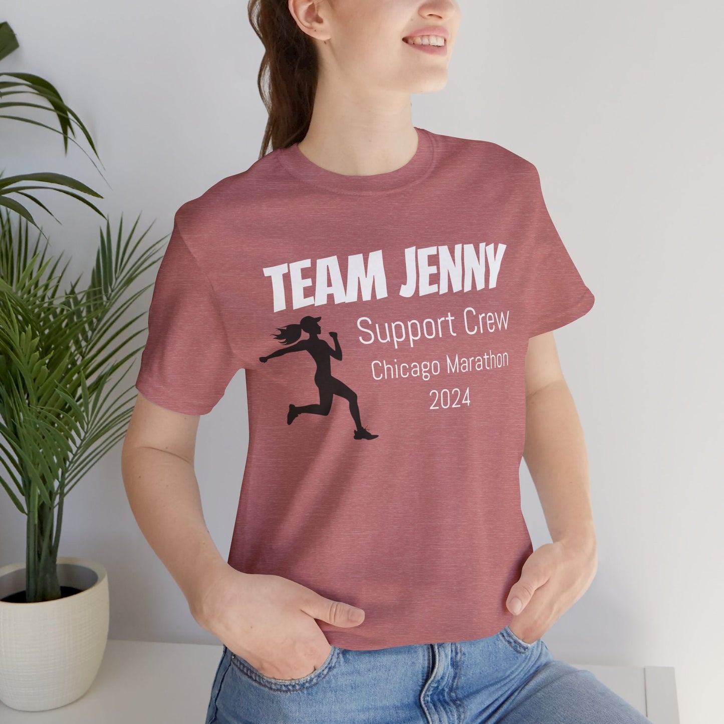 Customized Race Support Crew T-Shirt - 3 Personalization Fields: Name, Race, and Year - Runner Girl - Unisex - Forward Gear Athletics