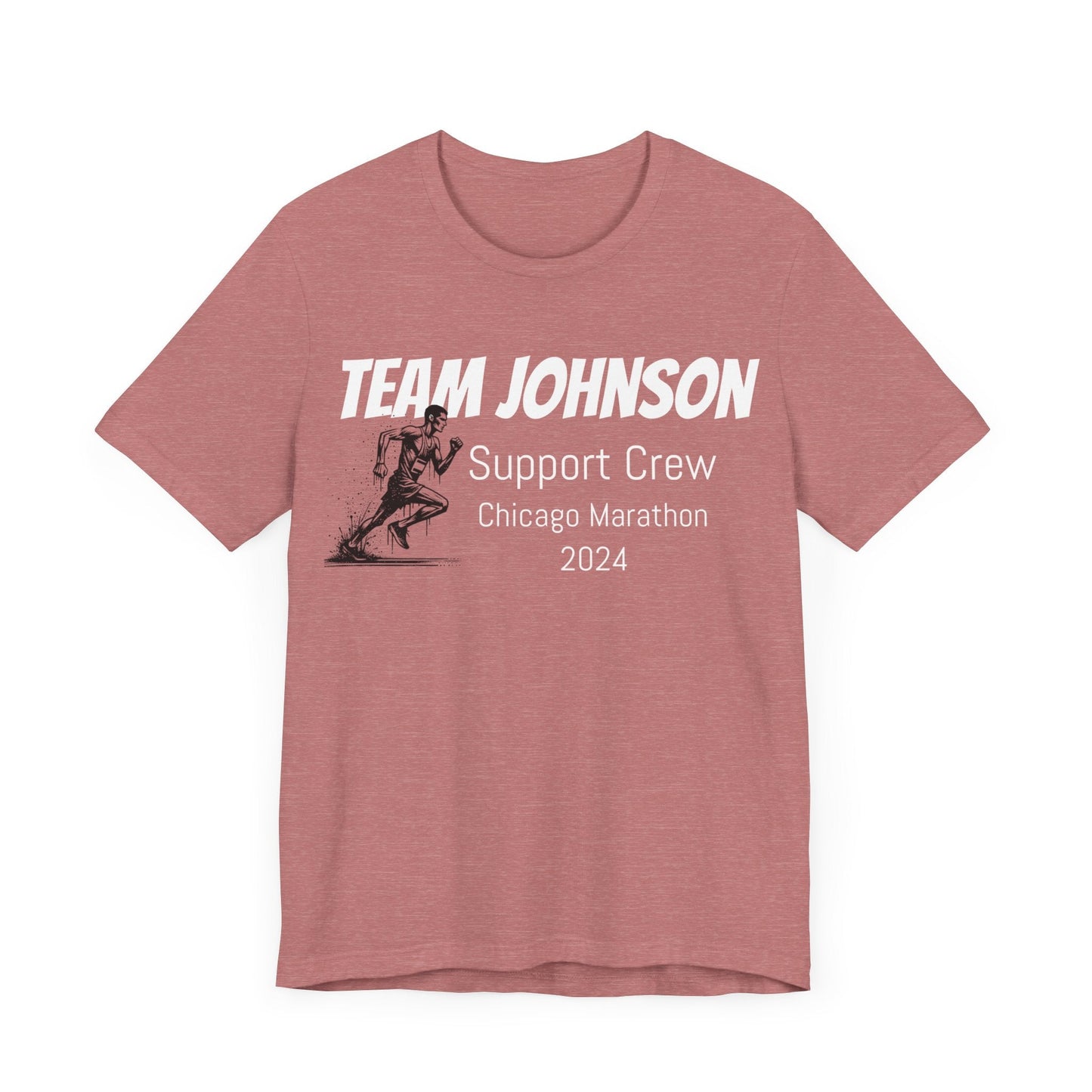 Customized Race Support Crew T-Shirt - 3 Personalization Fields: Name, Race, and Year - Runner Guy - Unisex - Forward Gear Athletics