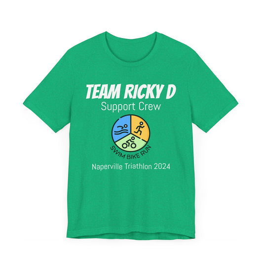 Customized Triathlon Support Crew T-Shirt - 3 Personalization Fields: Name, Race, and Year - Color Wheel - Unisex - Forward Gear Athletics