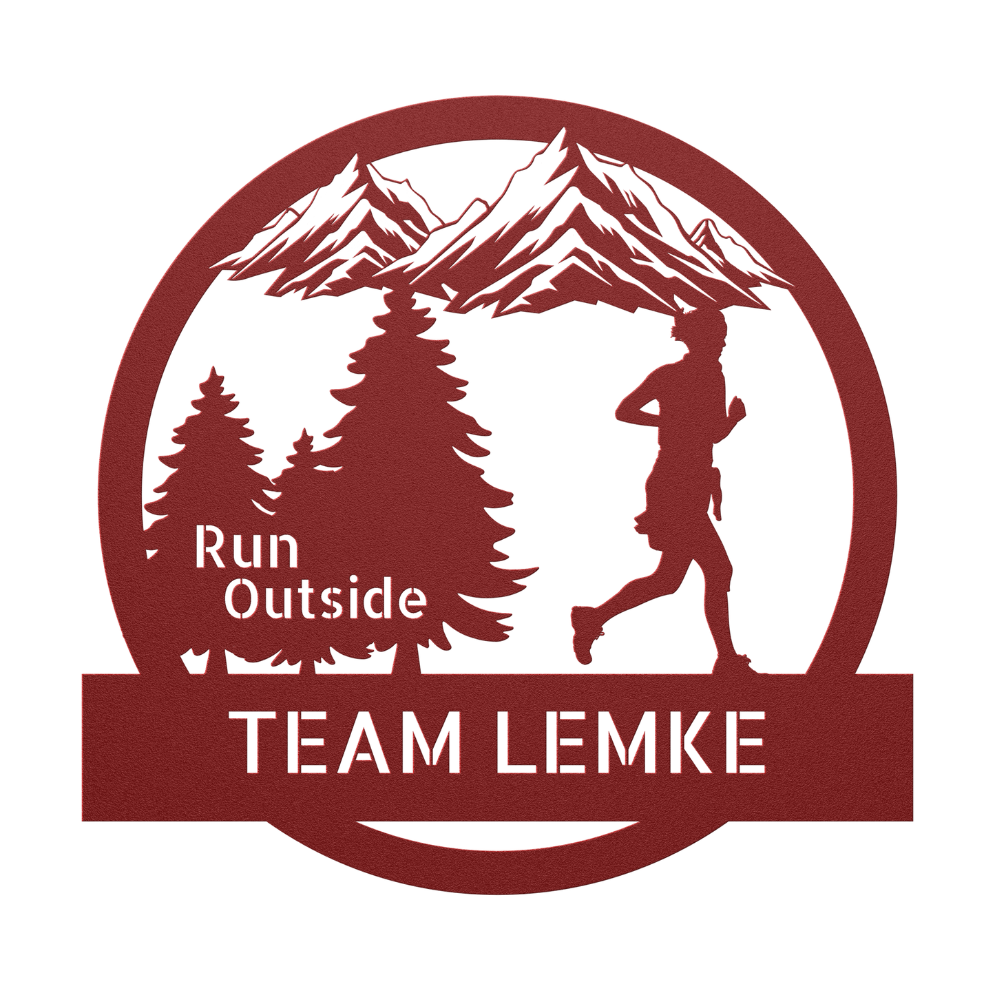 Customized Run Outside - Female Runner - Die-Cut Metal Signs