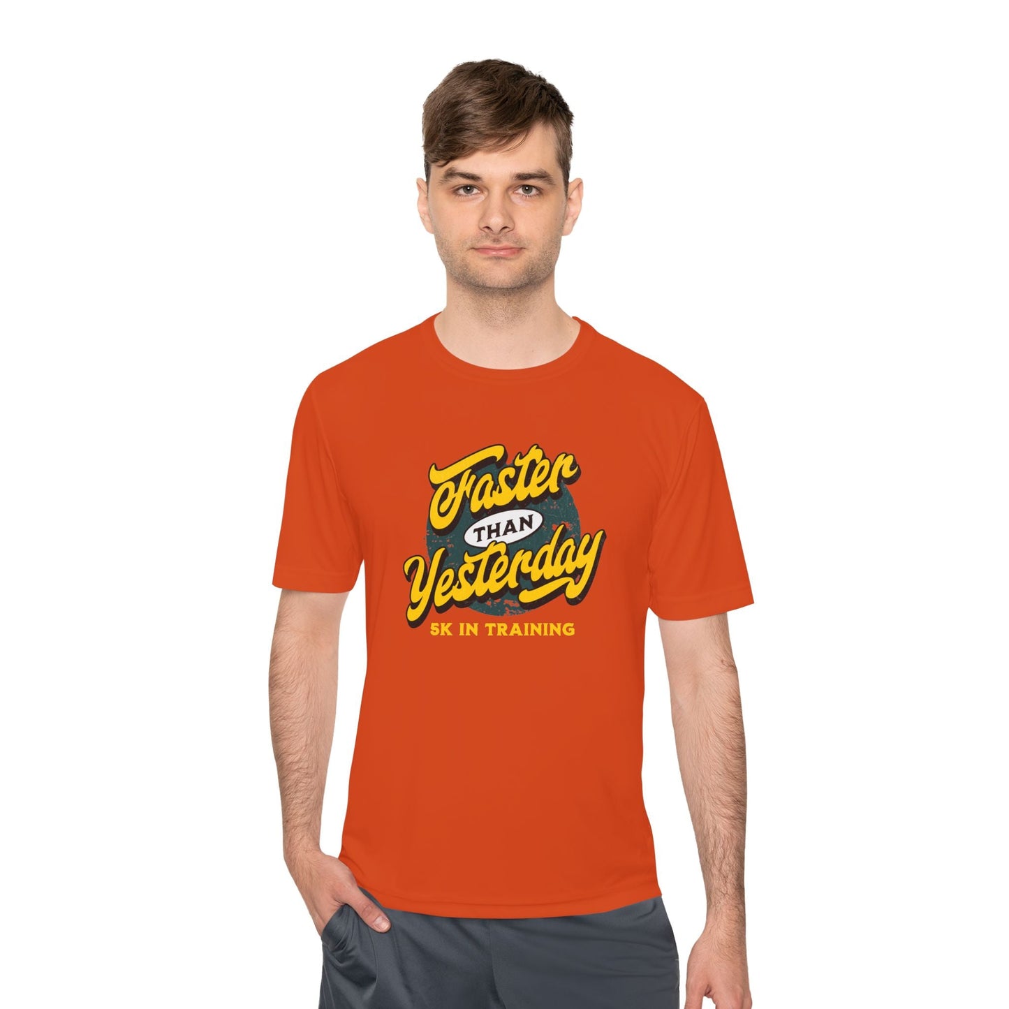 Faster Than Yesterday 5k In Training Moisture Wicking Tee - Unisex - Forward Gear Athletics
