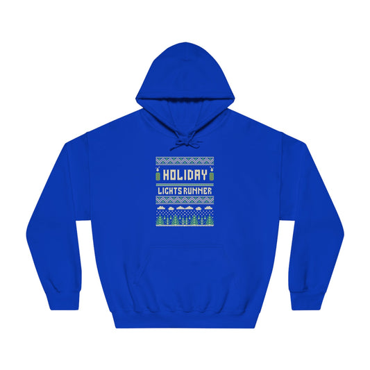 Holiday Lights Runner - Unisex DryBlend Hooded Sweatshirt - Forward Gear Athletics