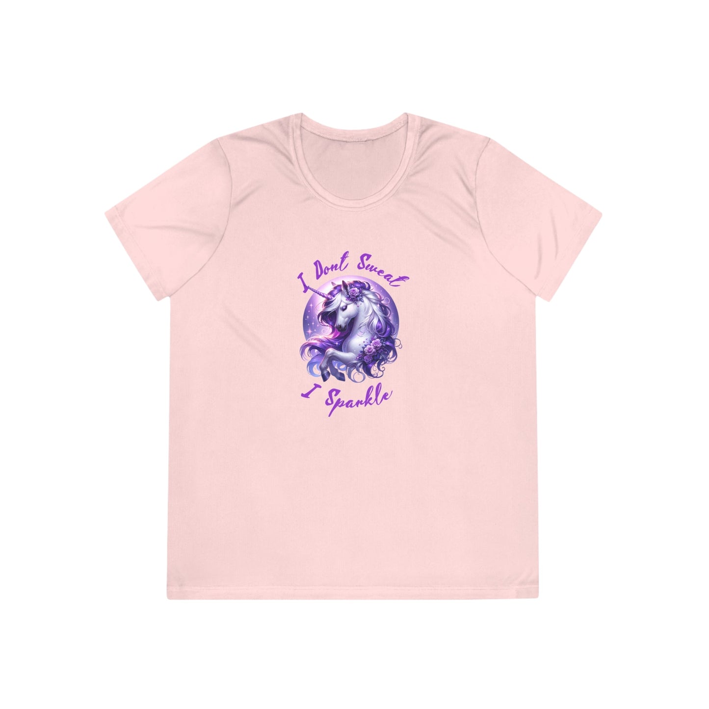 I Don't Sweat I Sparkle - Purple Unicorn - Ladies Competitor Tee - Forward Gear Athletics