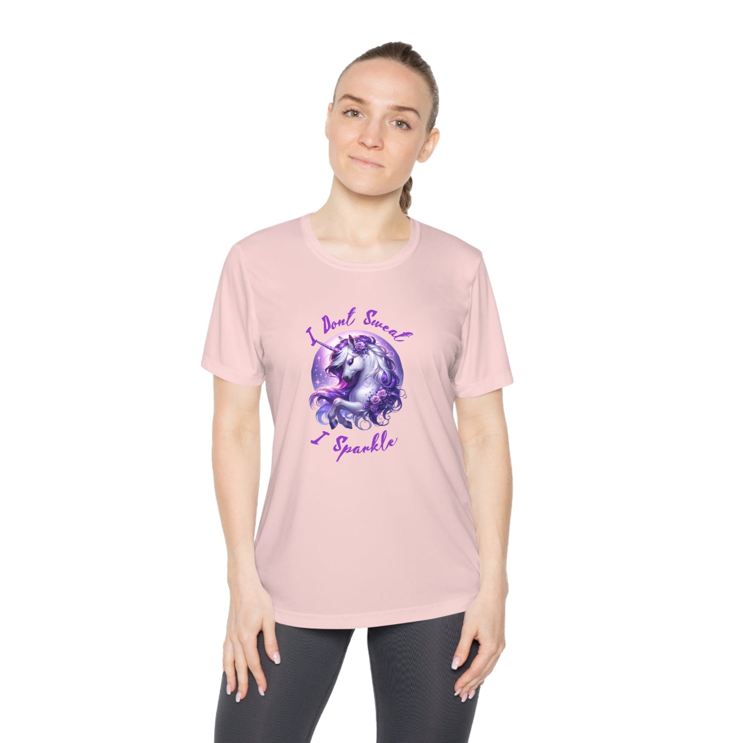 I Don't Sweat I Sparkle - Purple Unicorn - Ladies Competitor Tee - Forward Gear Athletics