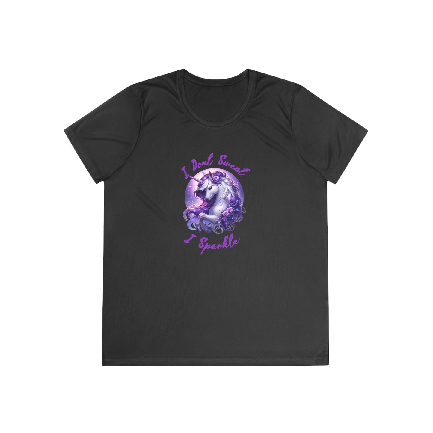 I Don't Sweat I Sparkle - Purple Unicorn - Ladies Competitor Tee - Forward Gear Athletics