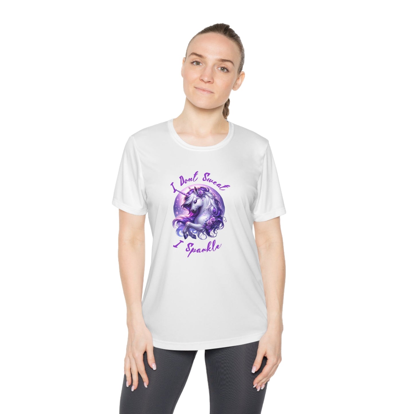 I Don't Sweat I Sparkle - Purple Unicorn - Ladies Competitor Tee - Forward Gear Athletics