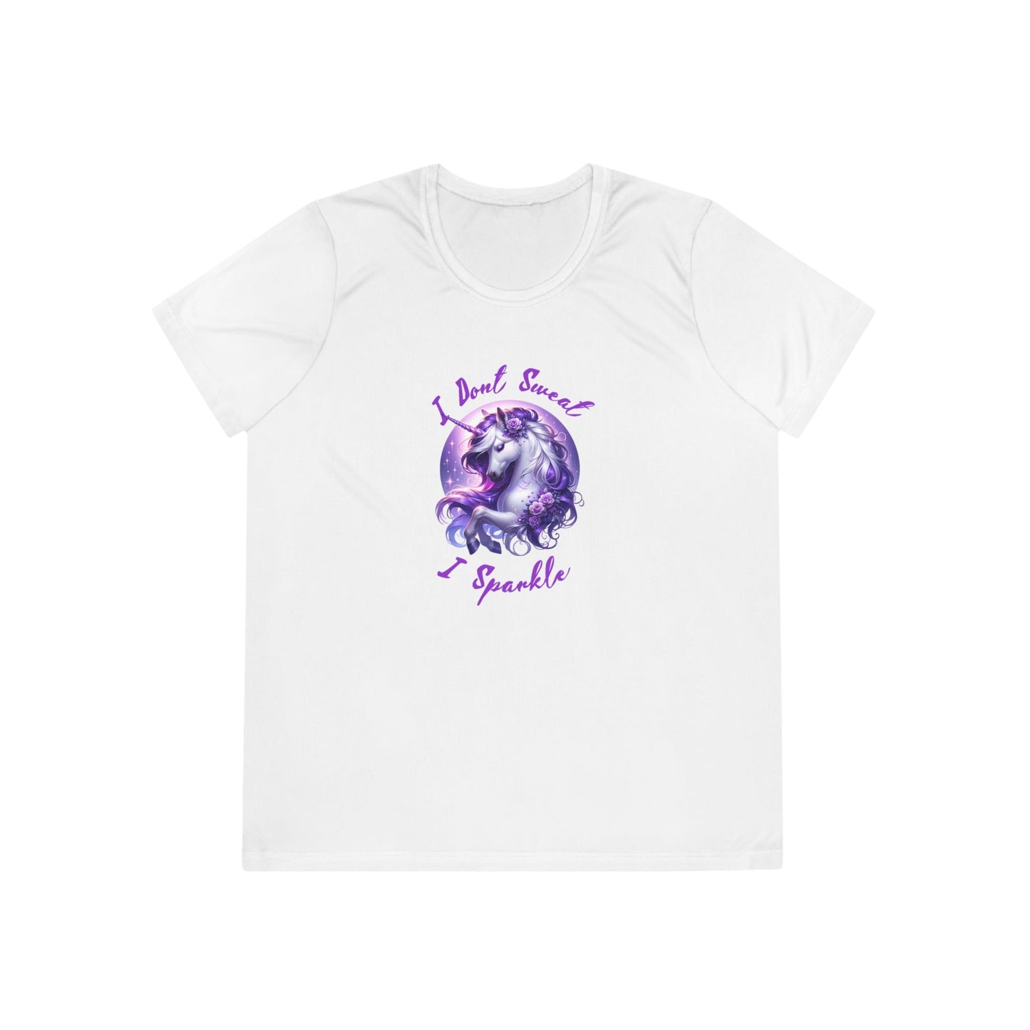 I Don't Sweat I Sparkle - Purple Unicorn - Ladies Competitor Tee - Forward Gear Athletics