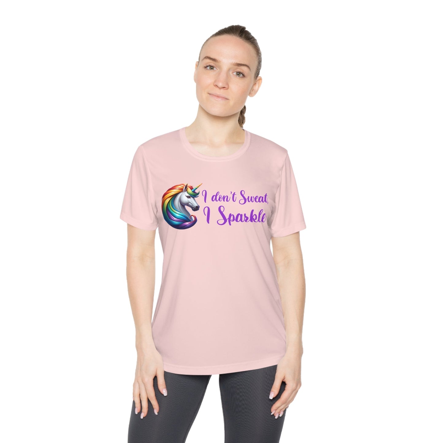 I Don't Sweat I Sparkle - Rainbow Unicorn - Ladies Competitor Tee - Forward Gear Athletics