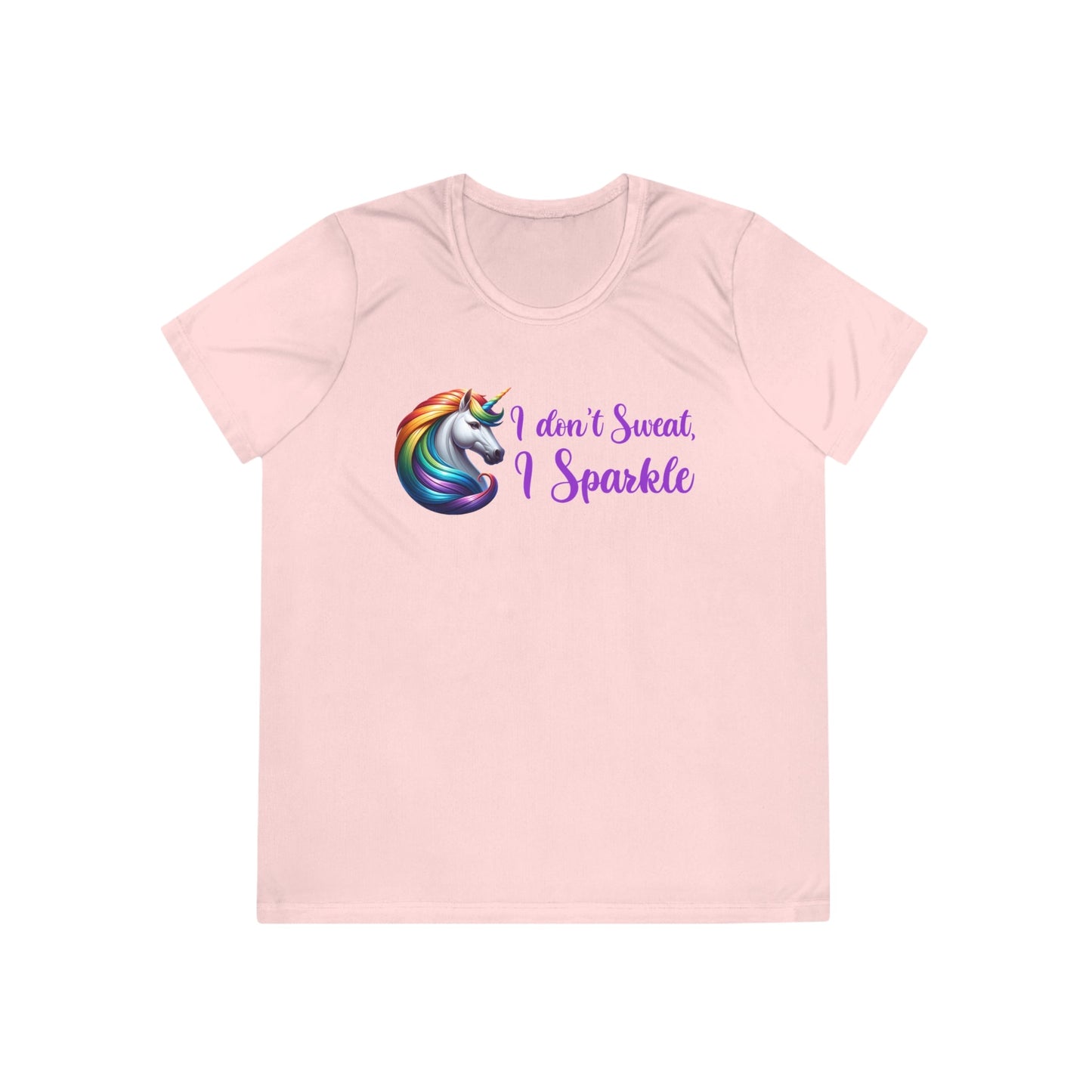 I Don't Sweat I Sparkle - Rainbow Unicorn - Ladies Competitor Tee - Forward Gear Athletics