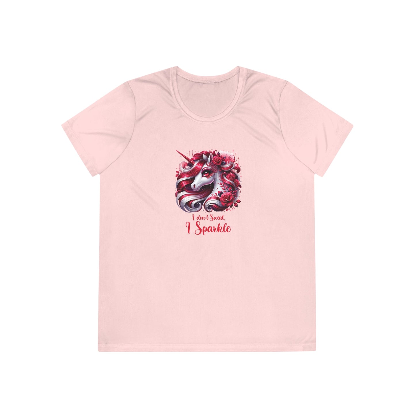 I Don't Sweat I Sparkle - Red Unicorn - Ladies Competitor Tee - Forward Gear Athletics