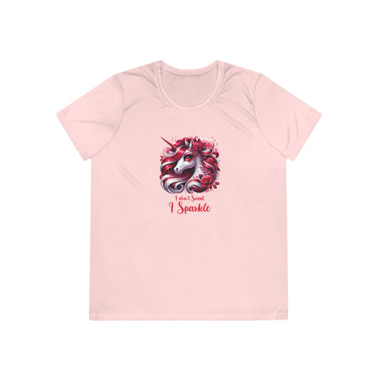 I Don't Sweat I Sparkle - Red Unicorn - Ladies Competitor Tee - Forward Gear Athletics