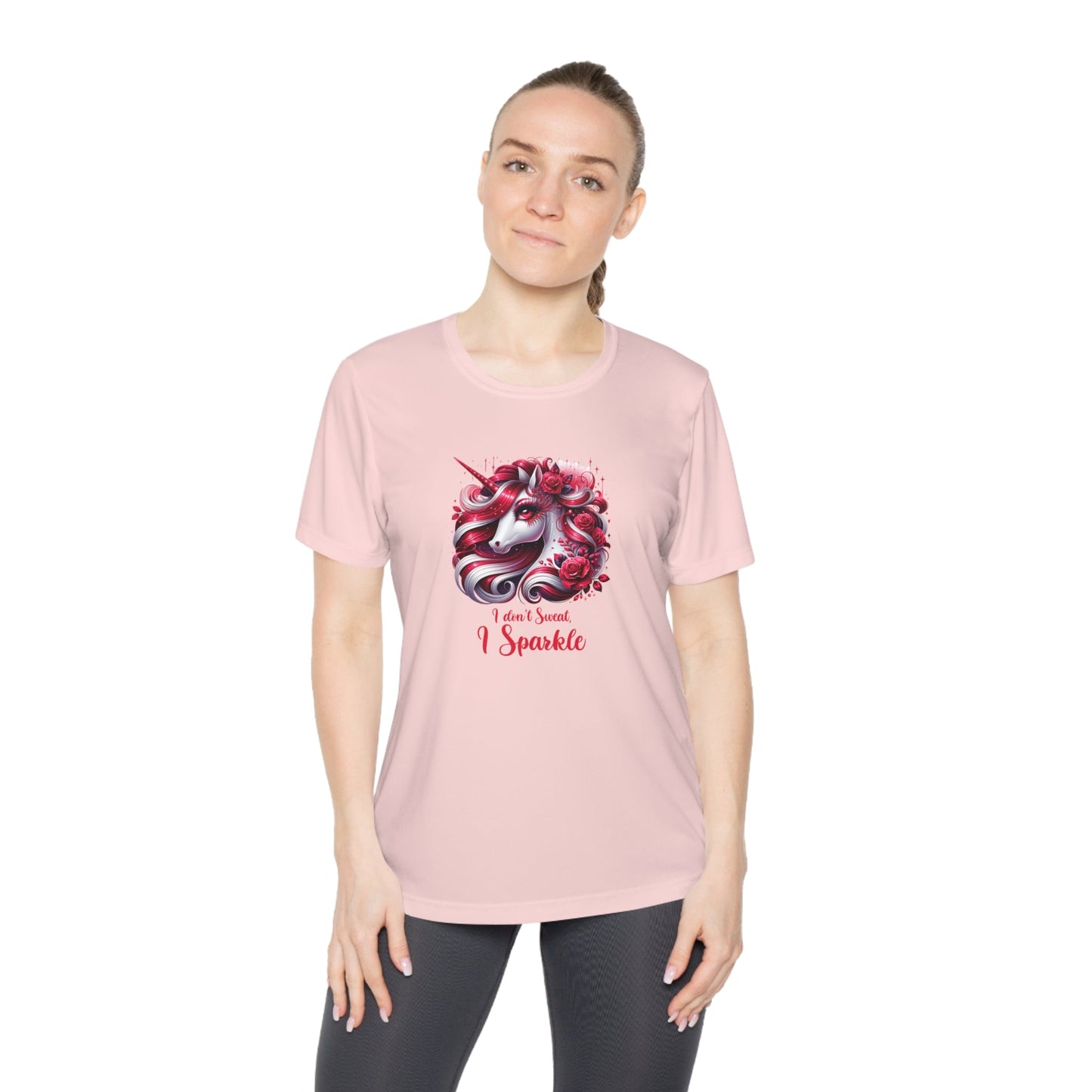 I Don't Sweat I Sparkle - Red Unicorn - Ladies Competitor Tee - Forward Gear Athletics