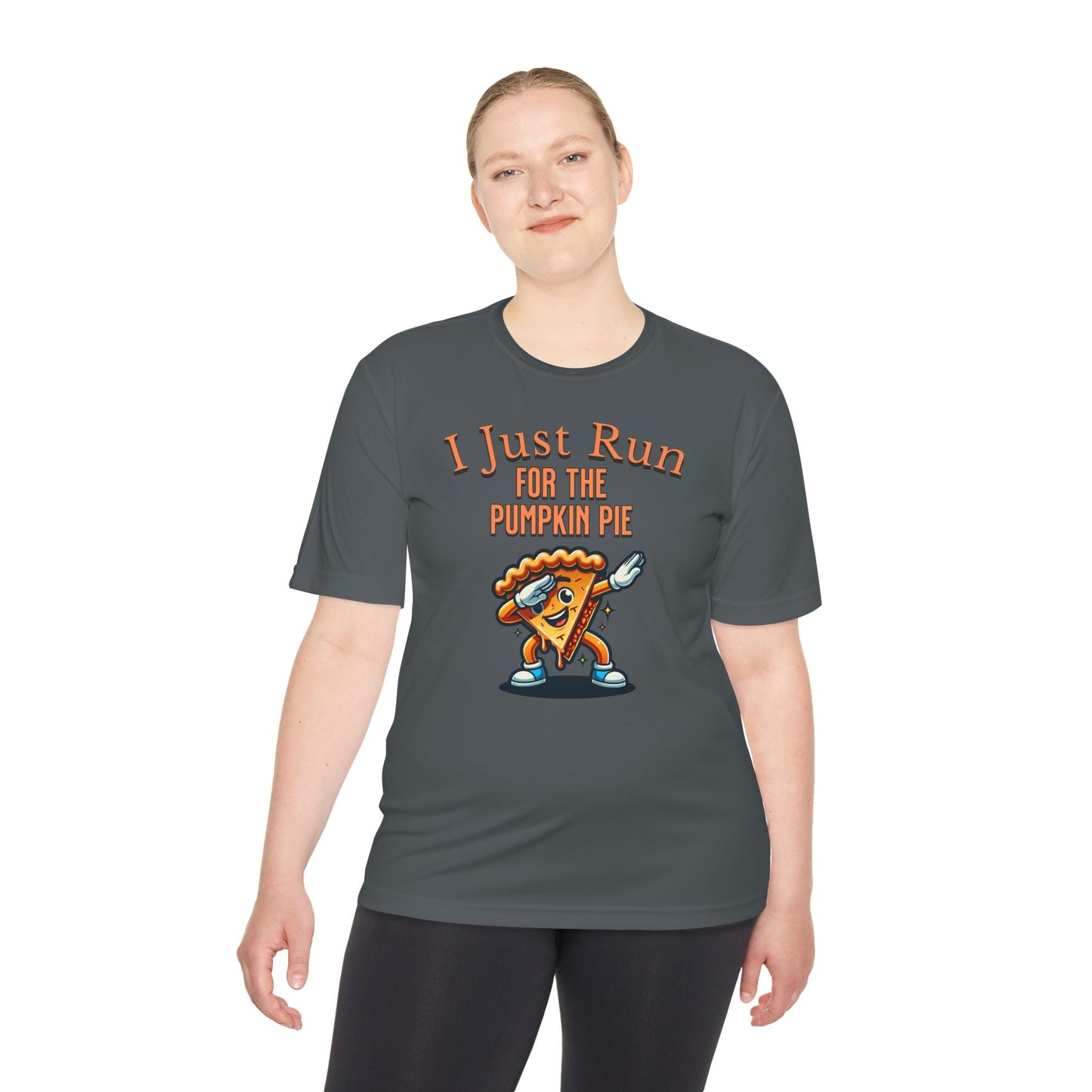 I Just Run for the Pumpkin Pie - Dabbing Pie - Unisex Moisture Wicking Tee - Forward Gear Athletics