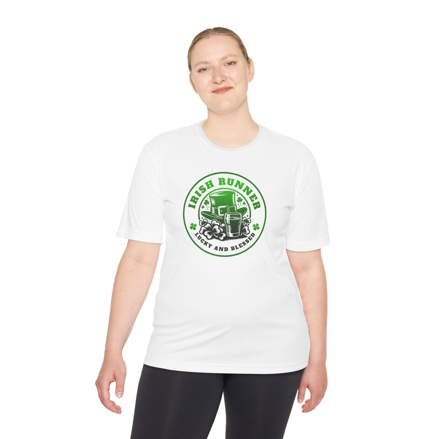 Irish Runner Lucky and Blessed - Unisex Moisture Wicking Tee - Forward Gear Athletics