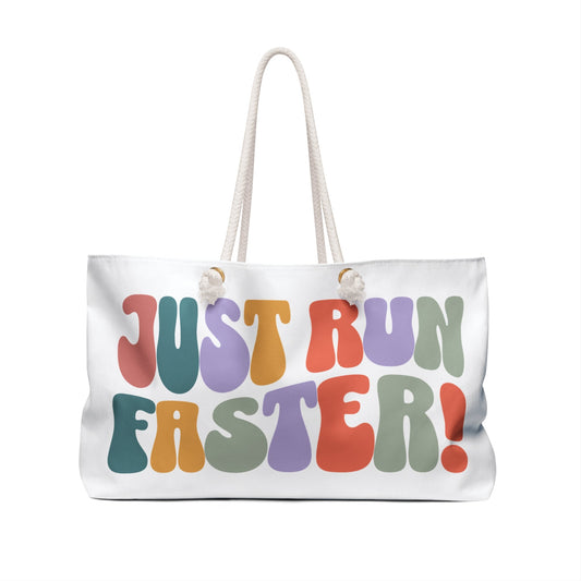 Just Run Faster - Rainbow Retro - Weekender Bag - Forward Gear Athletics