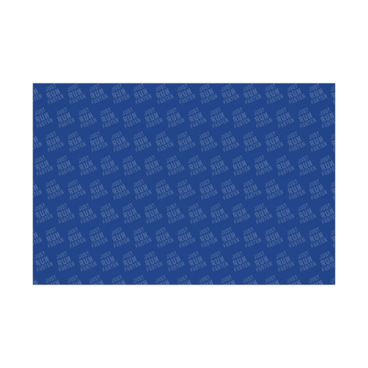 Just Run Faster - Running Themed Gift Wrapping Paper - Blue on Blue - Forward Gear Athletics