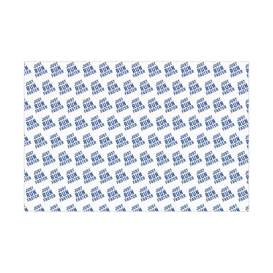 Just Run Faster - Running Themed Gift Wrapping Paper - Blue on White - Forward Gear Athletics