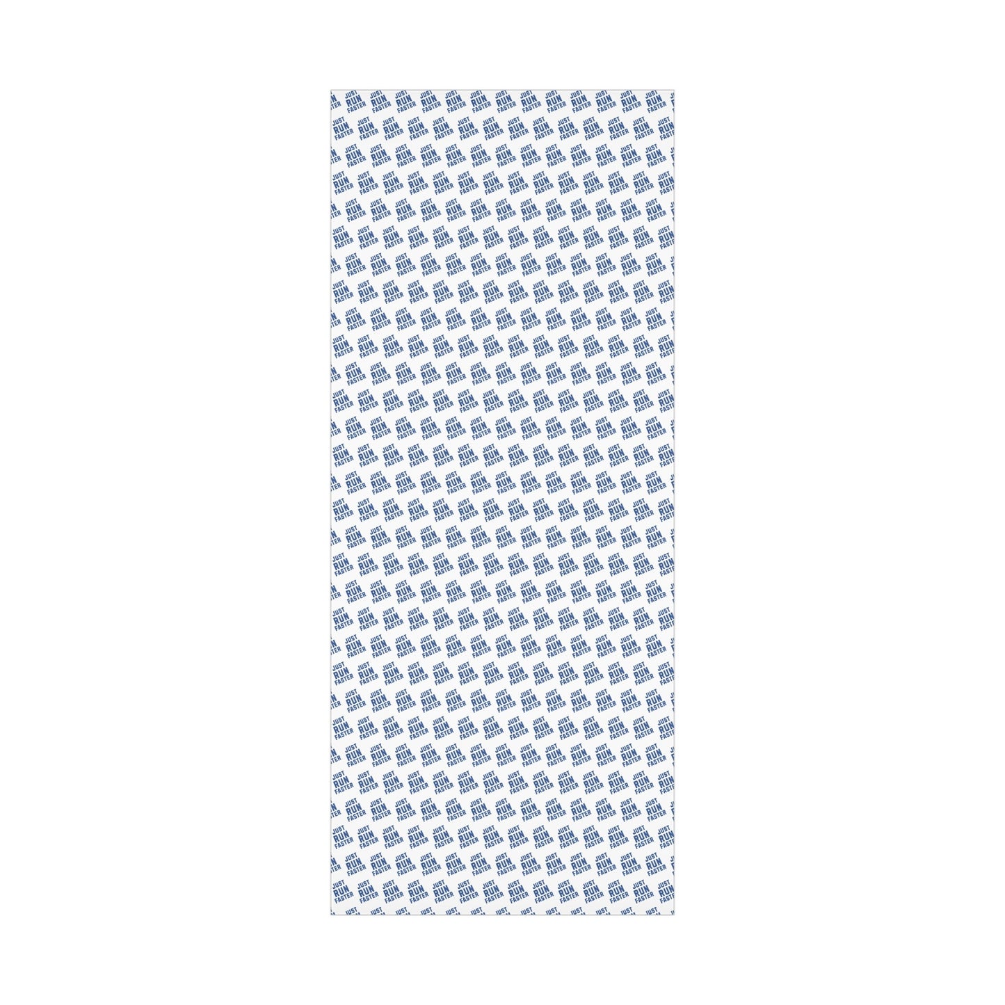 Just Run Faster - Running Themed Gift Wrapping Paper - Blue on White - Forward Gear Athletics